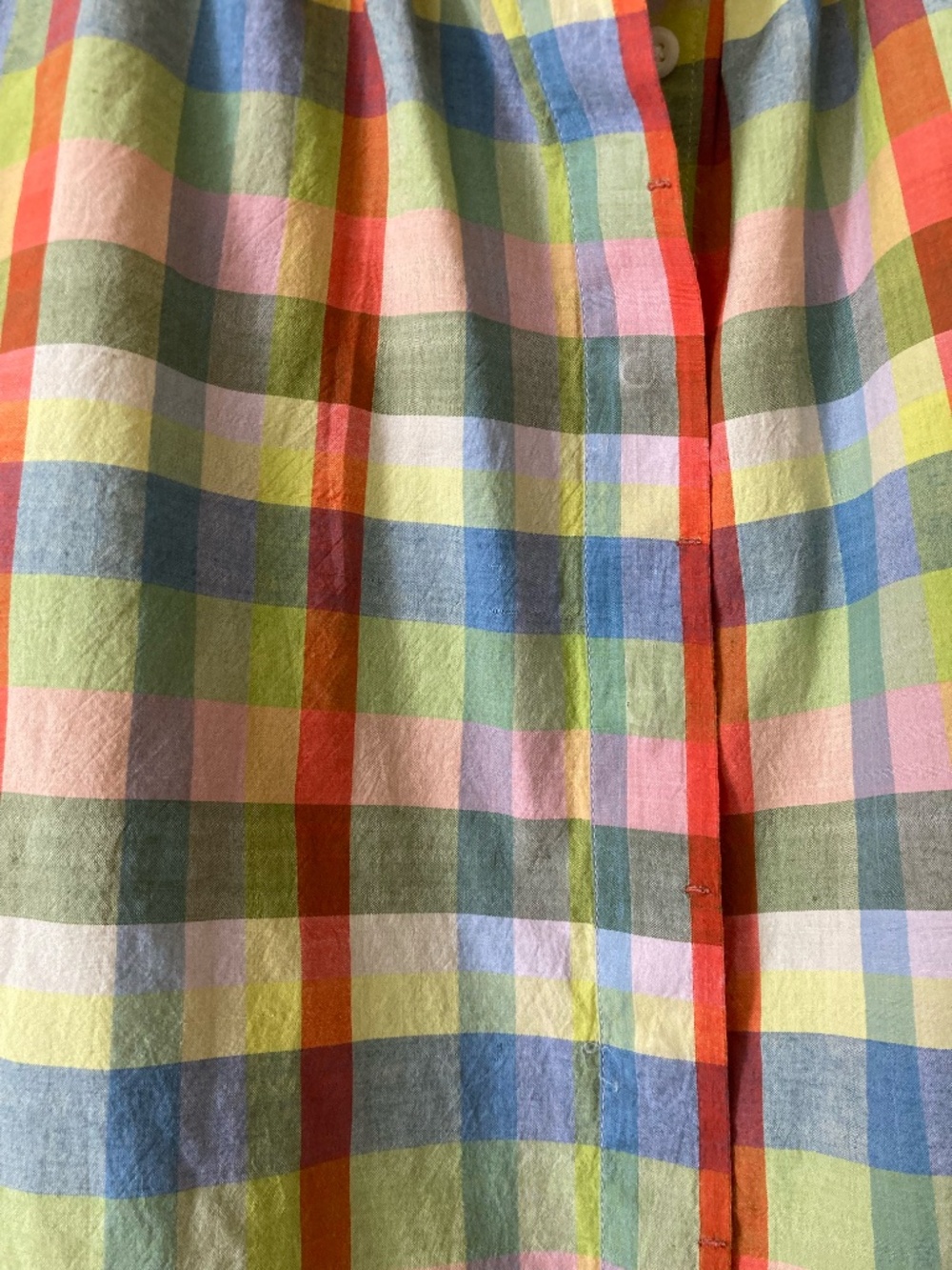Madras cotton painter's blouse from TOAST, size UK 12 - Picture 5 of 6